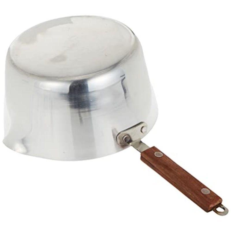 Aluminium wooden handle milk pan for tea, rice, sauce and coffee preparation, 22 cm, natural wood color, lightweight and heat-resistant - Image 4