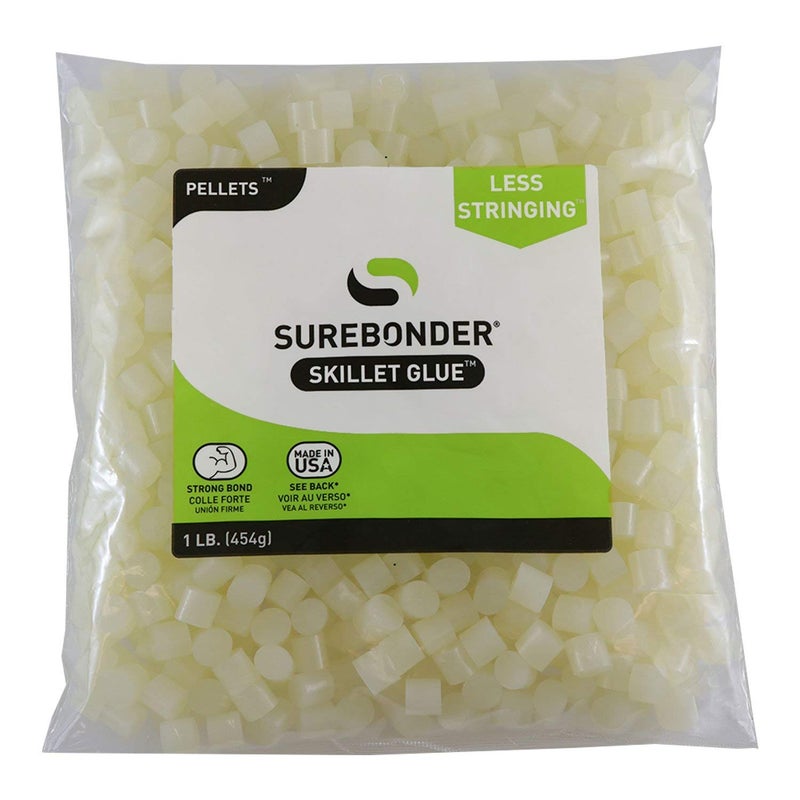 Surebonder B-2001 Less Stringing Skillet Glue Cube Pellets for Crafts and Floral Projects, 1 lb Bag, Use in Surebonder Glue Skillets, Cream Color - Image 1