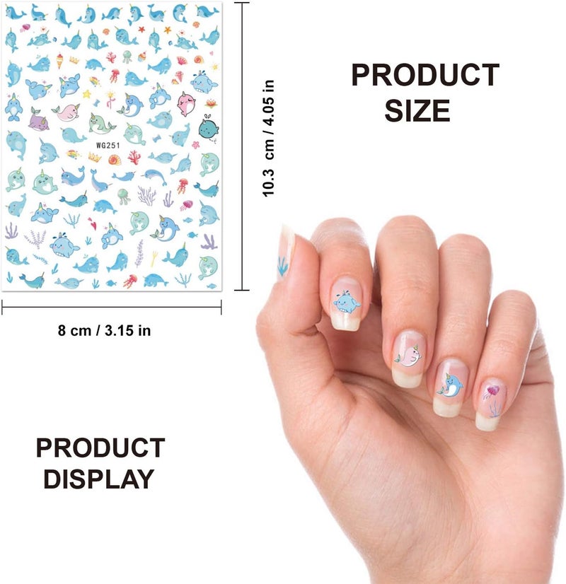 Konsait Nail Stickers Decals 1200 Designs Self Adhesive 3D Nail Art Stickers Rainbow Diamond Nail Tips Decorations Manicure Decor for Kids Girls Birthday Party Favor Nail Salon Gift - Image 2