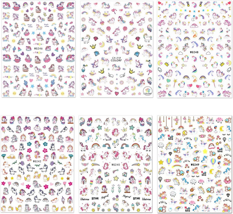 Konsait Nail Stickers Decals 1200 Designs Self Adhesive 3D Nail Art Stickers Rainbow Diamond Nail Tips Decorations Manicure Decor for Kids Girls Birthday Party Favor Nail Salon Gift - Image 4