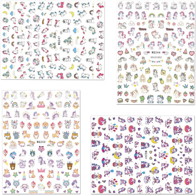 Konsait Nail Stickers Decals 1200 Designs Self Adhesive 3D Nail Art Stickers Rainbow Diamond Nail Tips Decorations Manicure Decor for Kids Girls Birthday Party Favor Nail Salon Gift - Image 3