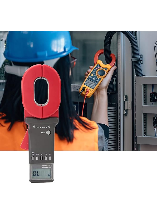 Generic Resistance Tester, Auto-Ranging Digital Multimeter, Jaw Mode Digital Clamp Meter On Ground Earth With Double Insulation, 99 Groups Storage With Lcd, For Grounding Loop  - Image 3