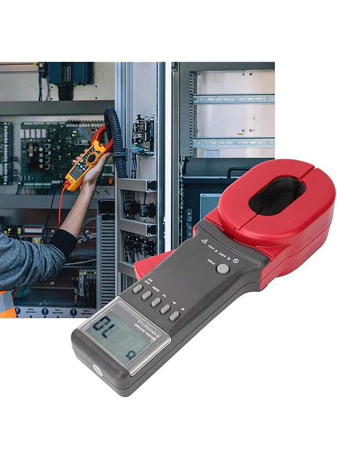 Generic Resistance Tester, Auto-Ranging Digital Multimeter, Jaw Mode Digital Clamp Meter On Ground Earth With Double Insulation, 99 Groups Storage With Lcd, For Grounding Loop  - Image 2