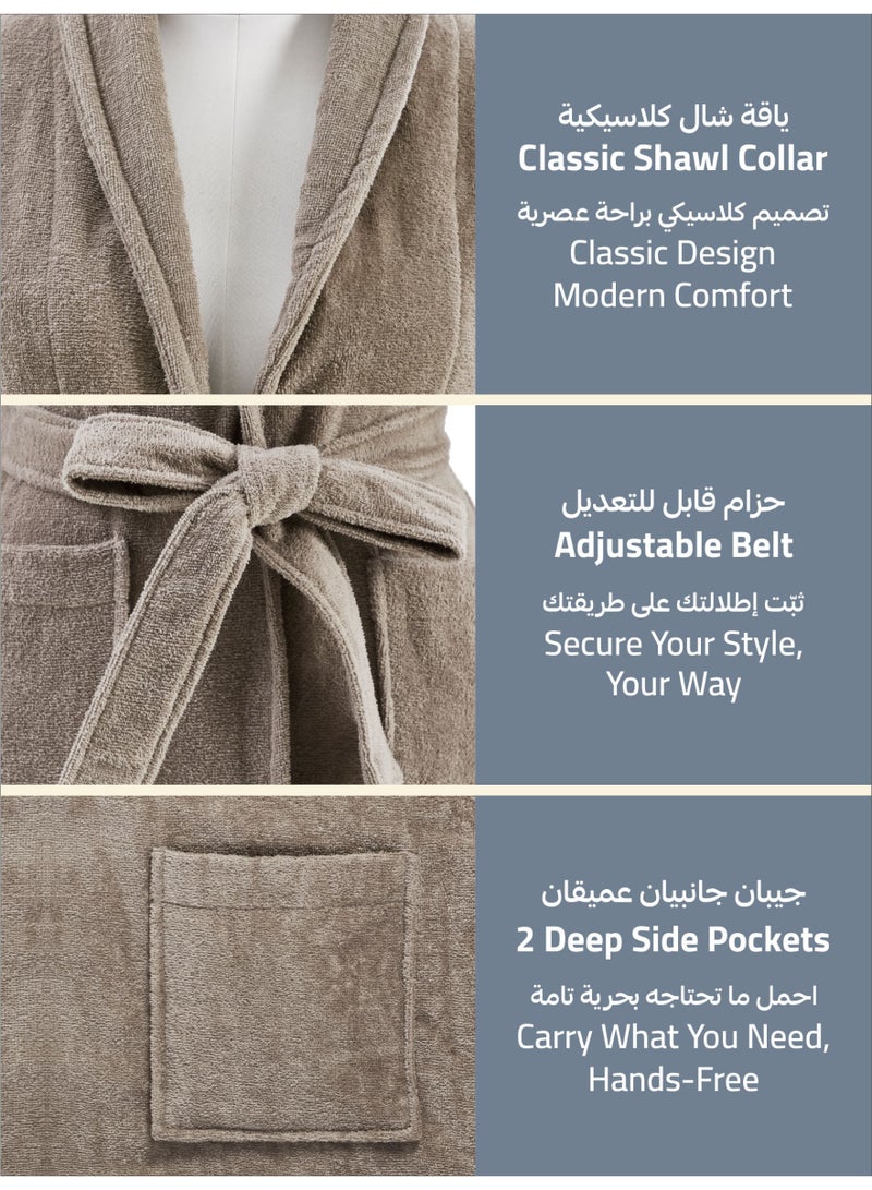 دوناتيلا روب حمام فيلور قطني ناعم سريع الامتصاص (مقاس L/XL) بني - Image 2