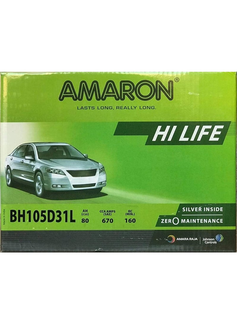 Amaron 105D31L 80Ah Maintenance Free Car Battery, By-105D31Lmf-Amr, 105D31L 80Ah Battery - Image 3