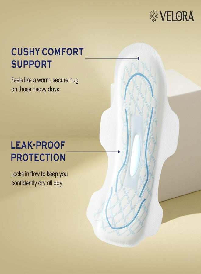 Velora Dry Feel XXL Sanitary Pads for Women - 80 Pads Combo, Rash Free, Skin Friendly, High Flow, Advanced Leak Protection, Trifold Sanitary Napkins (40 Pads Each-320MM) - Image 3