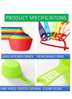 Lavish 12-Piece Colorful Measuring Cups & Spoons Set Perfect for Baking & Cooking  - Image 3