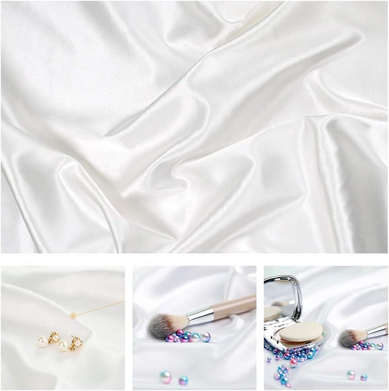 klarako Tabletop Photography Backdrops Nonreflective Silk Mercerized Cloth Studio Shoot Background for Jewelry Photo Prop Table Cloth 70x100cm White - Image 5