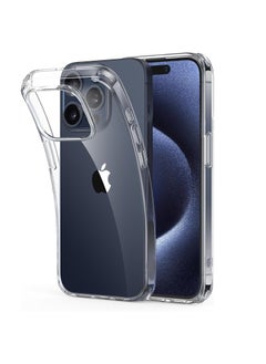 HuHa Clear Case for iPhone 15 Pro Case, Shockproof Thin Cover, Yellowing-Resistant Slim Transparent TPU Phone Case, Zero Series, Clear 