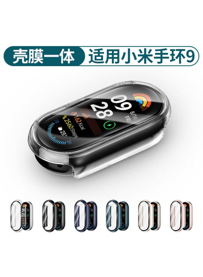 Binghong Compatible With Xiaomi Mi Band 9 Protective Case With Integrated Screen Protector, High-definition Semi-enclosed Shockproof Anti-scratch Protective Case For Men And Women - Transparent Color