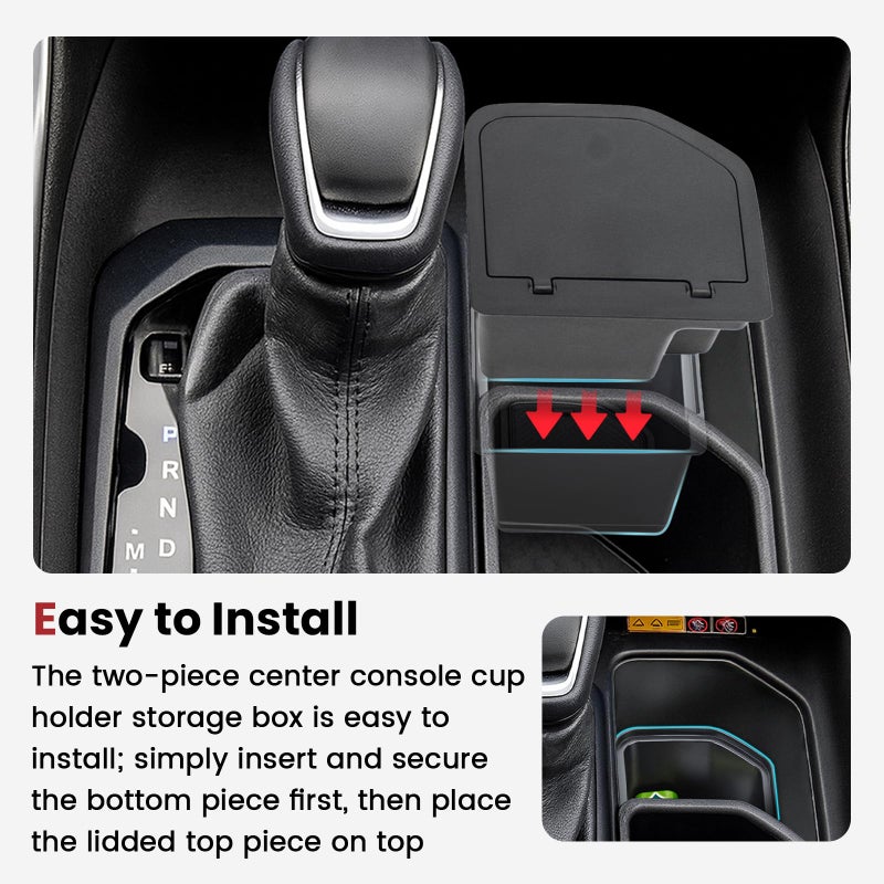 Neepiar 2PCS Center Console Cup Holder Organizer Compatible with 2023 2024 2025 2026 Toyota Grand Highlander Insert Coin Storage Box Interior Accessories - Image 5
