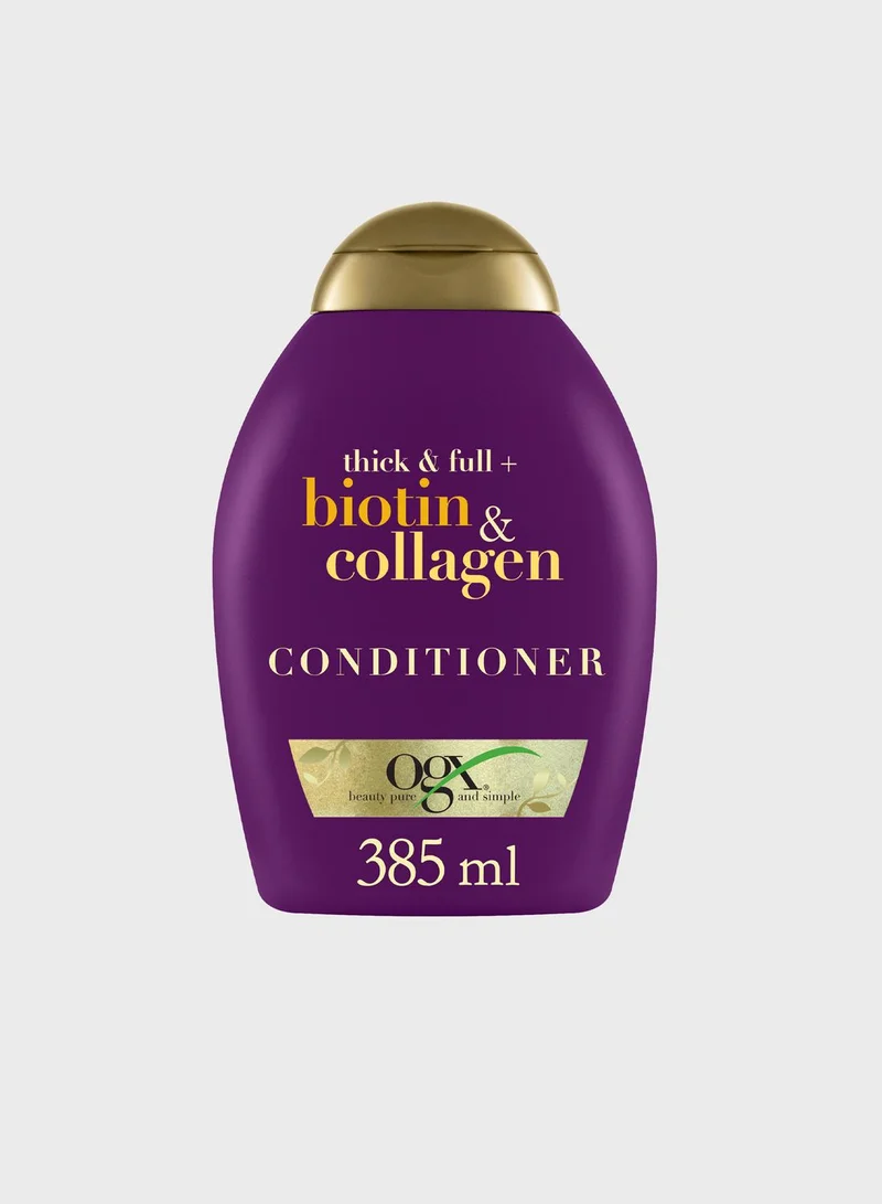 Ogx OGX Conditioner, Thick & Full+ Biotin & Collagen, New Gentle and PH Balanced Formula, 385ml