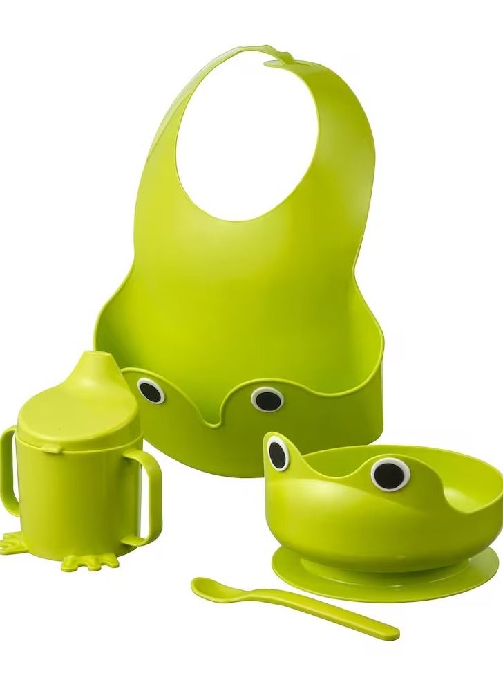 MATA 4-piece eating set, green - Image 1