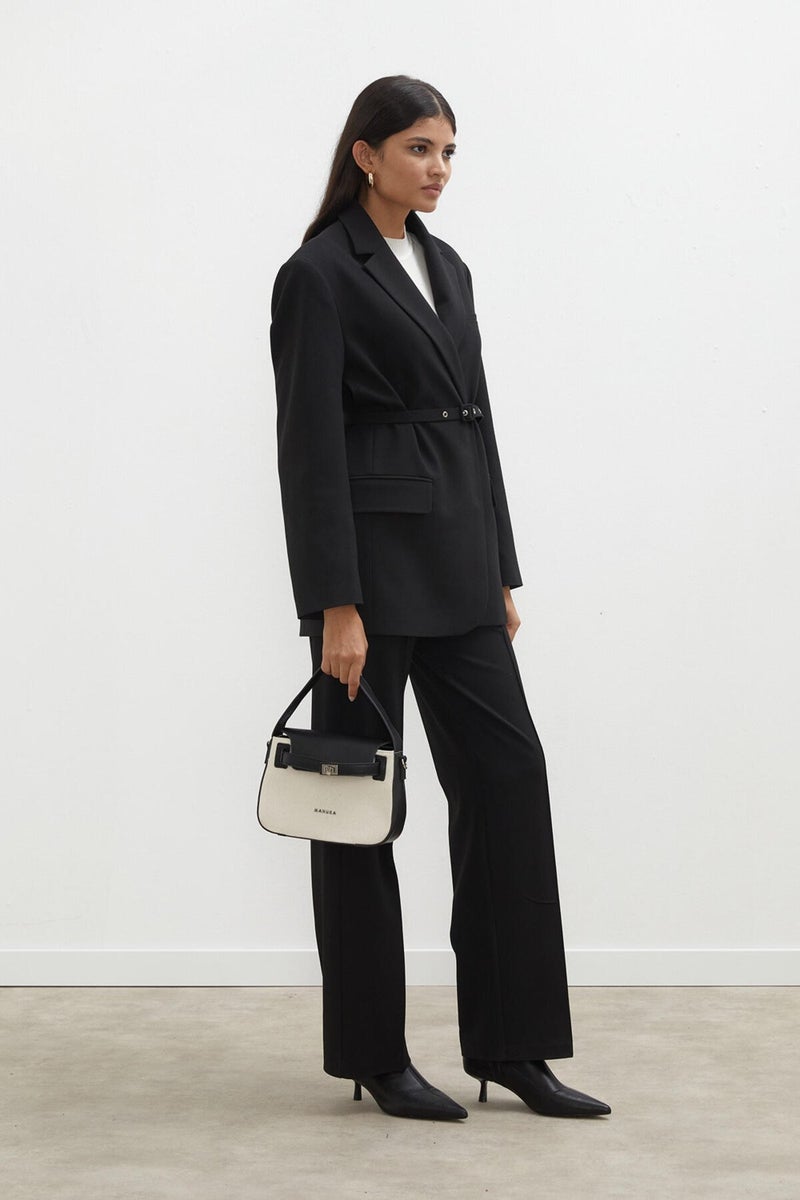 Manuka Belted Blazer Jacket Black  - Image 3