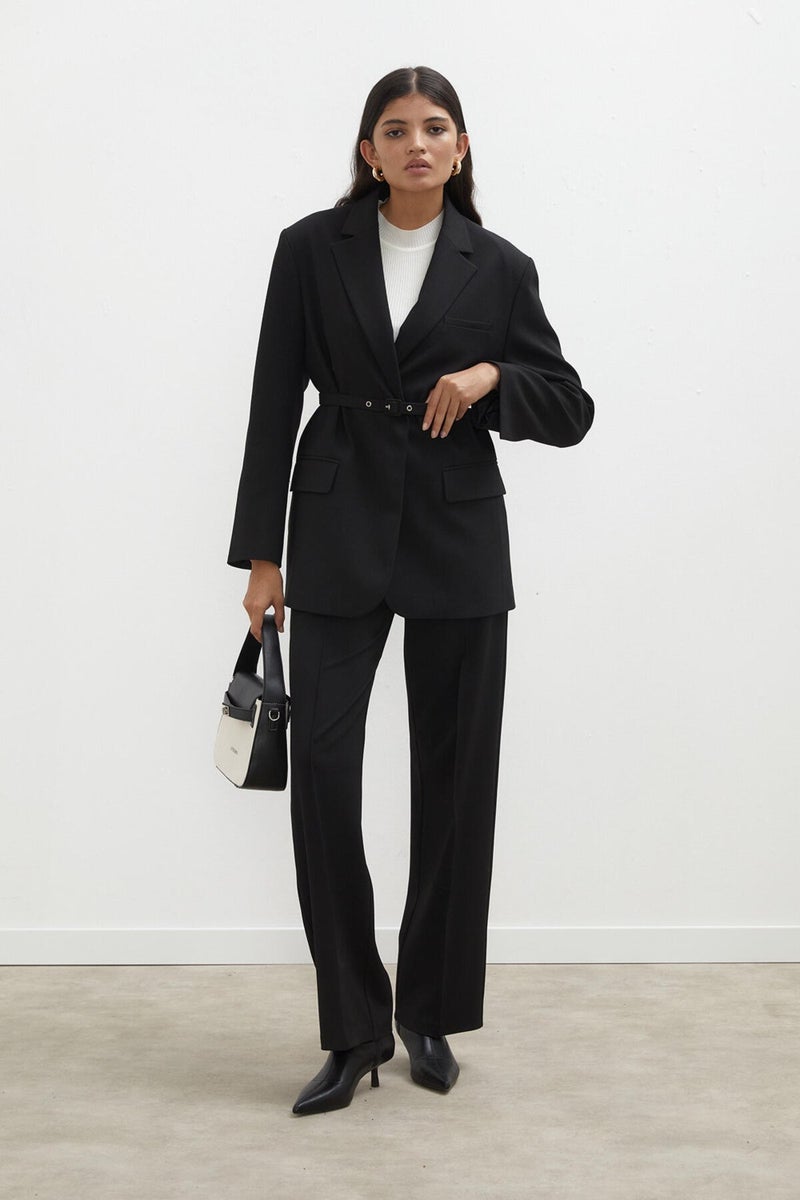 Manuka Belted Blazer Jacket Black  - Image 4