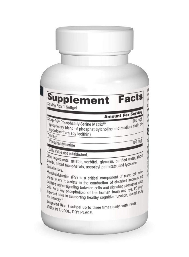 Source Naturals مصفوفة فوسفاتيديل سيرين من سورس ناتشورالز 500 ملغ - 60 كبسولة لينة - Image 3