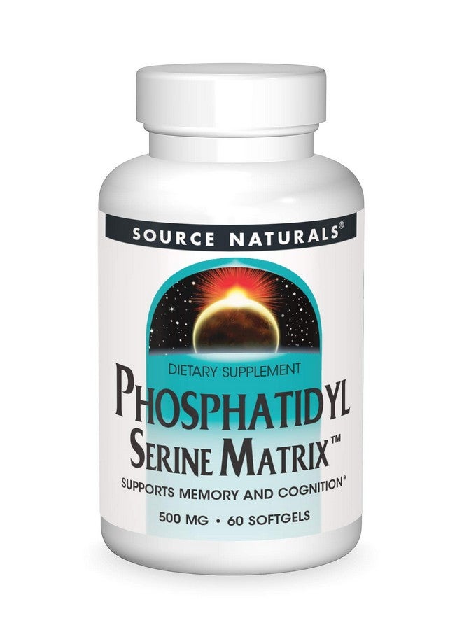 Source Naturals مصفوفة فوسفاتيديل سيرين من سورس ناتشورالز 500 ملغ - 60 كبسولة لينة - Image 1