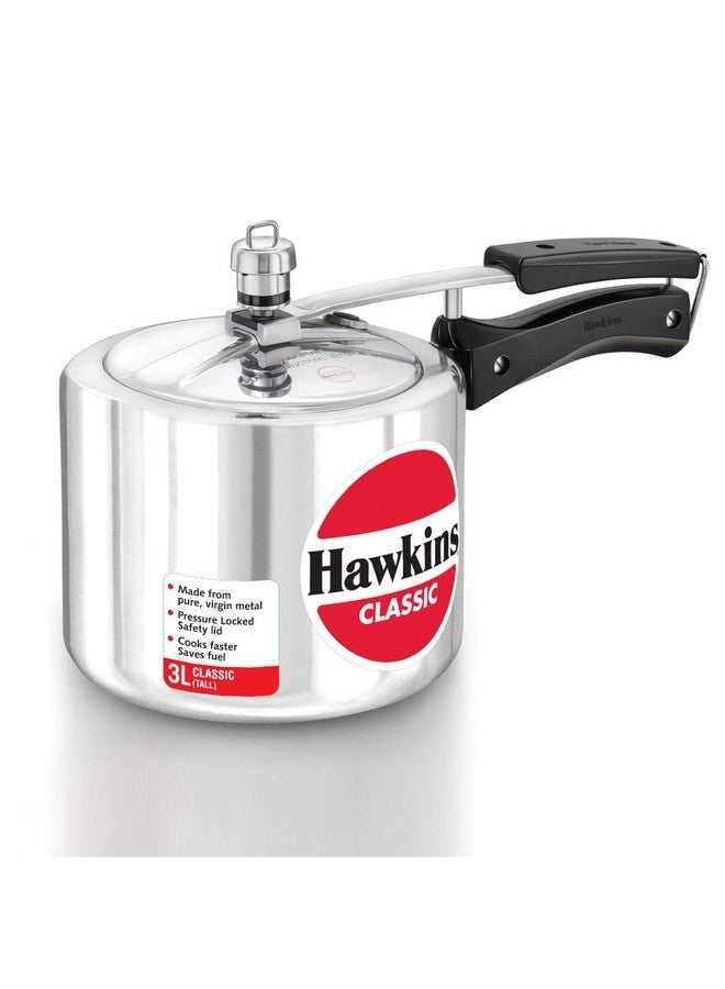 Hawkins Aluminium 3 Litre Classic Pressure Cooker, Tall Design Inner Lid Cooker, Best Cooker, Silver (Cl3T) - Image 1