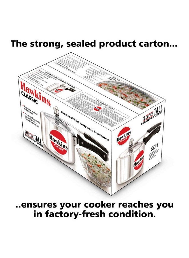 Hawkins Aluminium 3 Litre Classic Pressure Cooker, Tall Design Inner Lid Cooker, Best Cooker, Silver (Cl3T) - Image 4