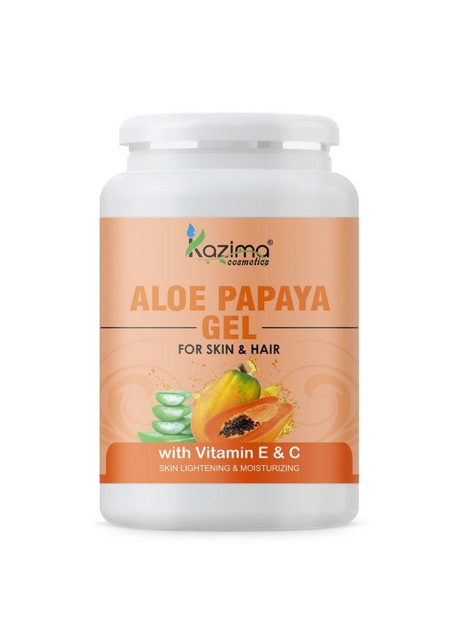 KAZIMA Aloe Papaya Gel With Pure Aloe Vera, Papaya & Vitamin C, E For Face, Skin & Hair - Moisturizing, Skin Brightening, Acne Scars, Wrinkles, Sunburn & Dark Circles (1Kg)  - Image 1