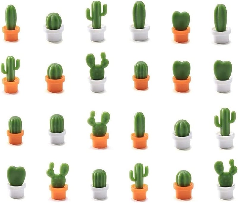 TabEnter Decorative Refrigerator Magnets, Perfect Fridge Magnets for House Office Personal Use (24Pcs Cactus) - Image 1