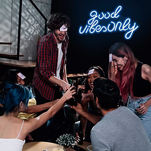 JFLLamp Good Vibes Only Neon Signs for Wall Decor Neon Lights Led Signs Suitable for Living Beer Bar Game Room Hotel Birthday Party Restaurant Christmas Unique Gift for Lover, 16.5 * 10 Inch(Azure) - Image 5