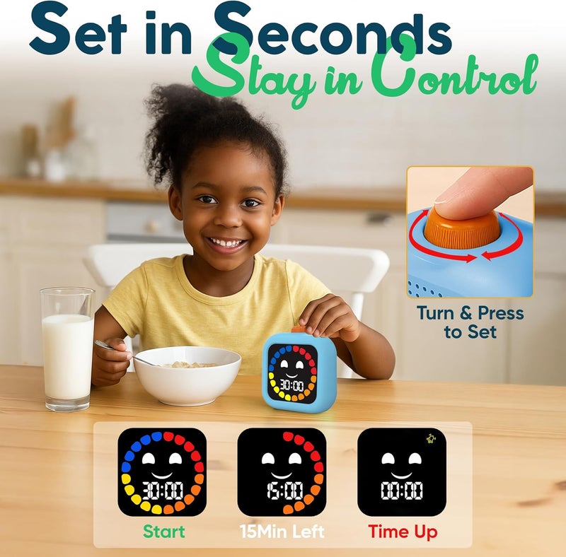 VISSE Digital Visual Timer for Kids - Rechargeable 99 Min Timer - Focus & Smoother Routines - Visual Timer for Classroom, ADHD Autism Toddler Support - Daily Use at Home, Therapy or School - Image 3