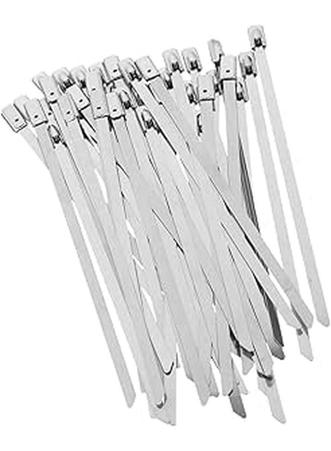100Pcs Stainless Steel Zip Ties Heavy Duty Metal Cable Ties for Machinery Vehicles Indoor Outdoor Use