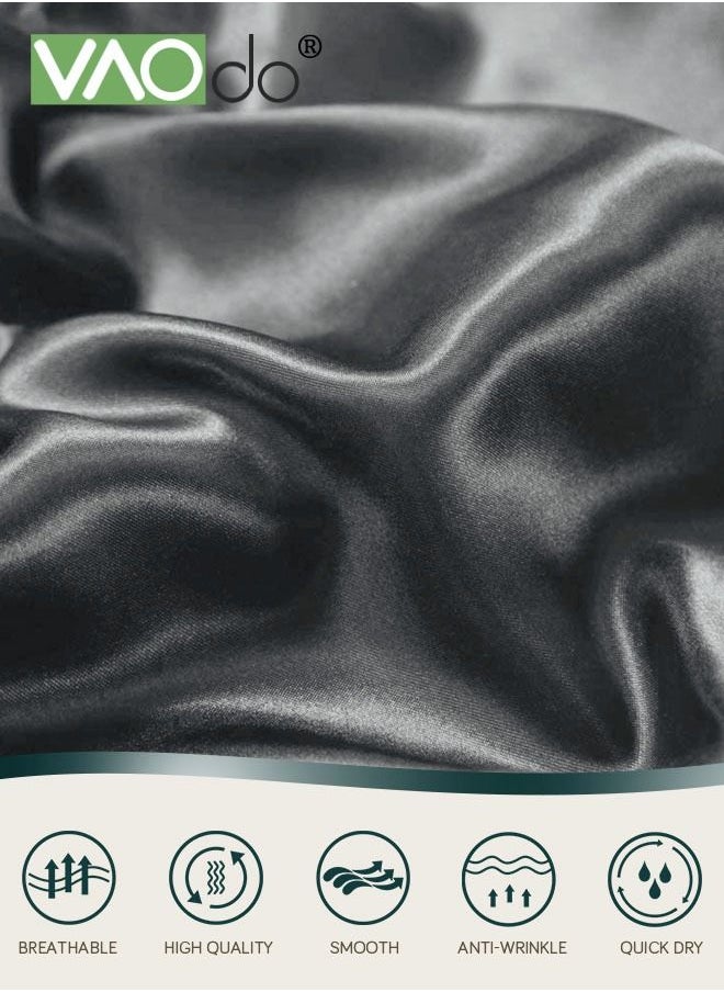 VAOdo 2 Silk Pillowcase Set Soft Breathable 51*102CM Grey  - Image 4