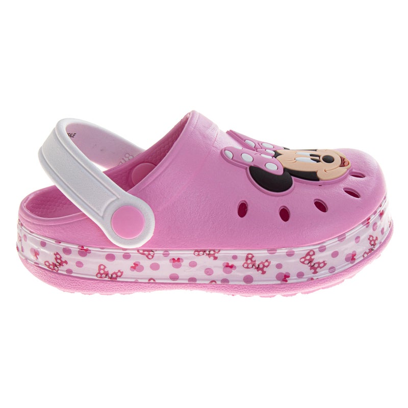Josmo Minnie Mouse Girls Clog Sandals Slip-On Slides Closed Toe Clogs with Backstrap Summer Beach Pool Shoes- Pink 5-6 Toddler - Image 1