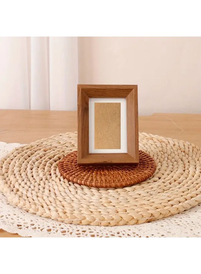 إطار صورة مصغّر قديم بلون خشب الزان مع لوح زجاجي للعرض على سطح المكتب - Image 1