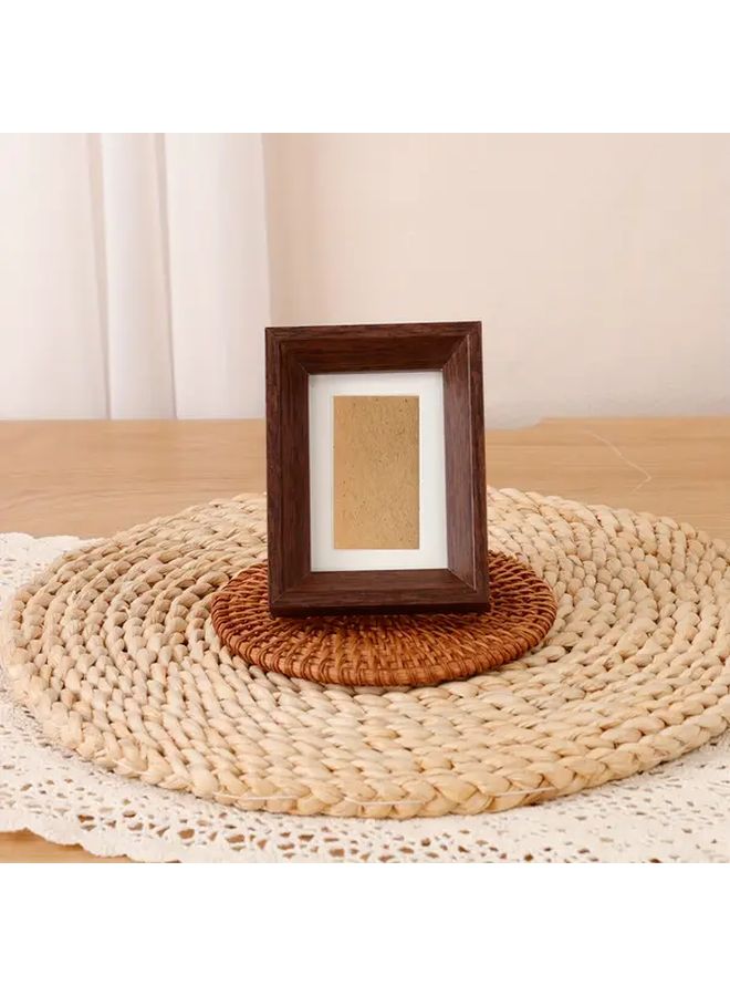 إطار صورة مصغّر قديم بلون خشب الزان مع لوح زجاجي للعرض على سطح المكتب - Image 4