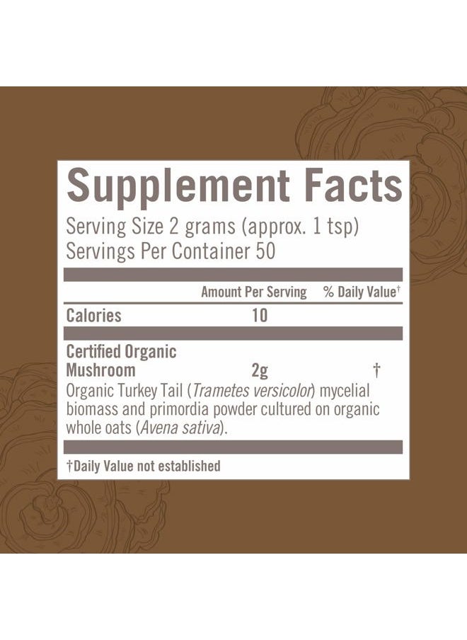 OM - Turkey Tail Organic Mushroom Powder, 3.5 Ounce, 50 Servings, Immune Support, Polysacchrides, Beta-Glucans, Gut Health & Holistic Defense Mushroom Supplement - Image 1