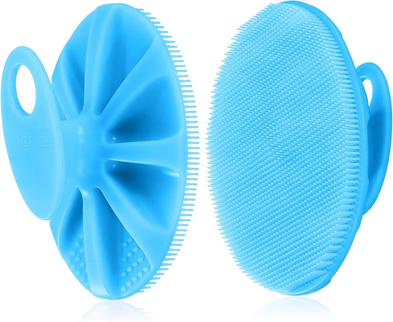 Innerneed Food-Grade Soft Silicone Body Cleansing Brush Shower Scrubber, Gentle Exfoliating and Massage for All Kinds of Skin (Blue) - Image 1