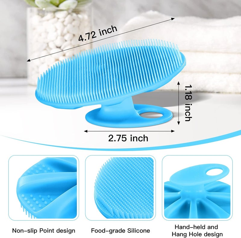 Innerneed Food-Grade Soft Silicone Body Cleansing Brush Shower Scrubber, Gentle Exfoliating and Massage for All Kinds of Skin (Blue) - Image 2