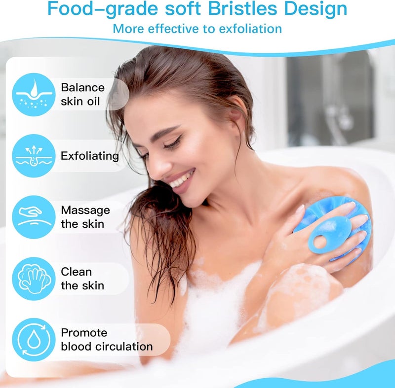 Innerneed Food-Grade Soft Silicone Body Cleansing Brush Shower Scrubber, Gentle Exfoliating and Massage for All Kinds of Skin (Blue) - Image 5