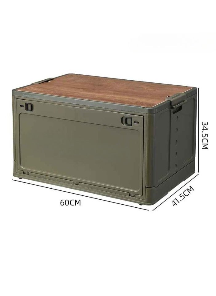 Generic Camping Box Container, Outdoor Folding Tourist Table Storage Box, Durable Travel Storage Camping Equipment, Stackable Storage Bins For Outdoor Picnic, (1pc, Extra Large Size, Green)  - Image 1