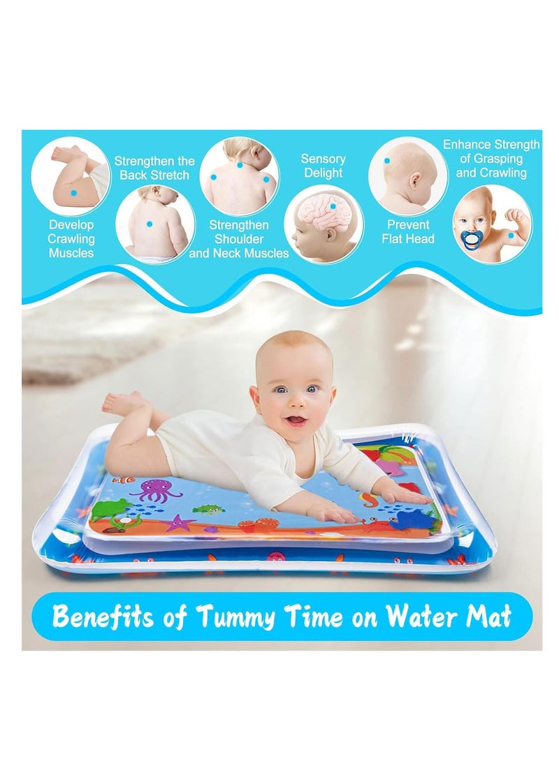 ECVV ECVV Tummy Time Water Mat for Baby, Kids Inflatable Water Play Mat for Infant/Toddlers, Baby Water Pad Sensory Toy for Early Development Activities  - Image 3