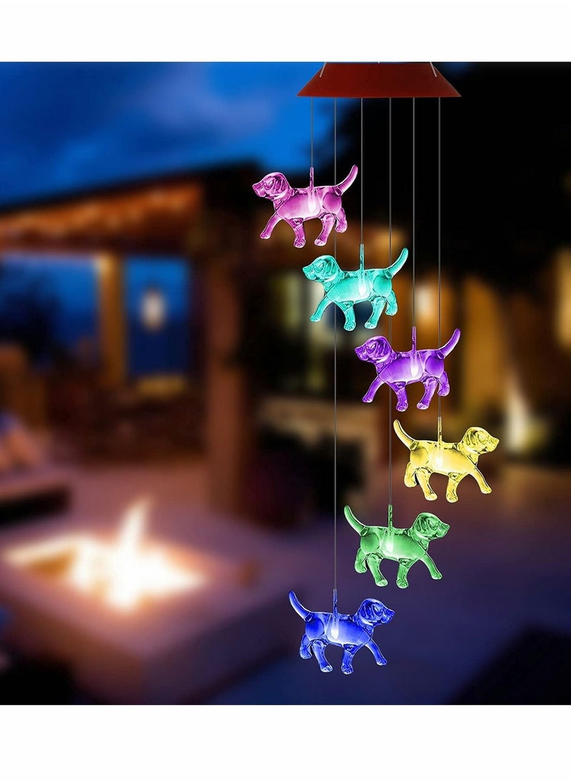 SYOSI - Solar Wind Chimes, Transparent Dog Waterproof LED Color Changing Chime Light for Home Party Yard Garden Decor, Gifts Birthday Night Hanging Decoration - Image 1