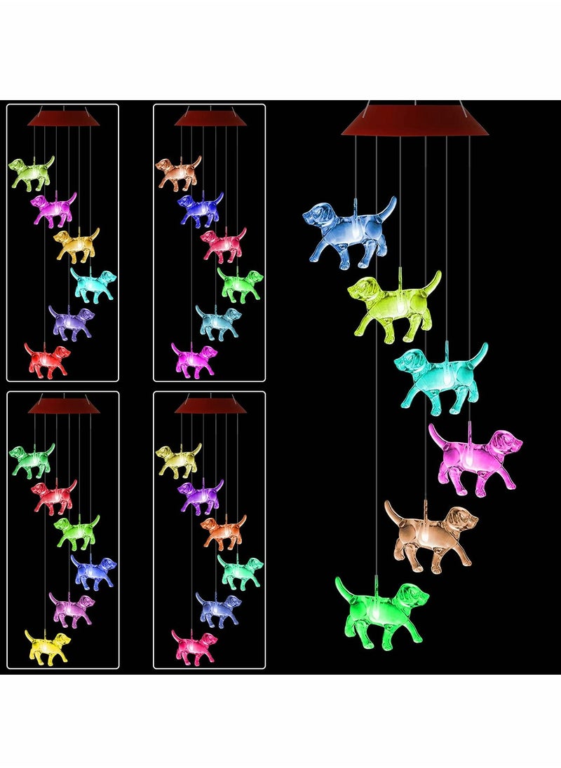 SYOSI - Solar Wind Chimes, Transparent Dog Waterproof LED Color Changing Chime Light for Home Party Yard Garden Decor, Gifts Birthday Night Hanging Decoration - Image 1