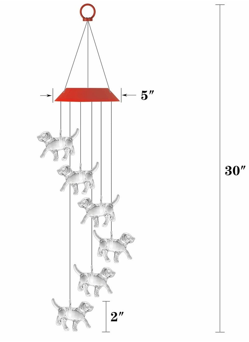 SYOSI - Solar Wind Chimes, Transparent Dog Waterproof LED Color Changing Chime Light for Home Party Yard Garden Decor, Gifts Birthday Night Hanging Decoration - Image 1