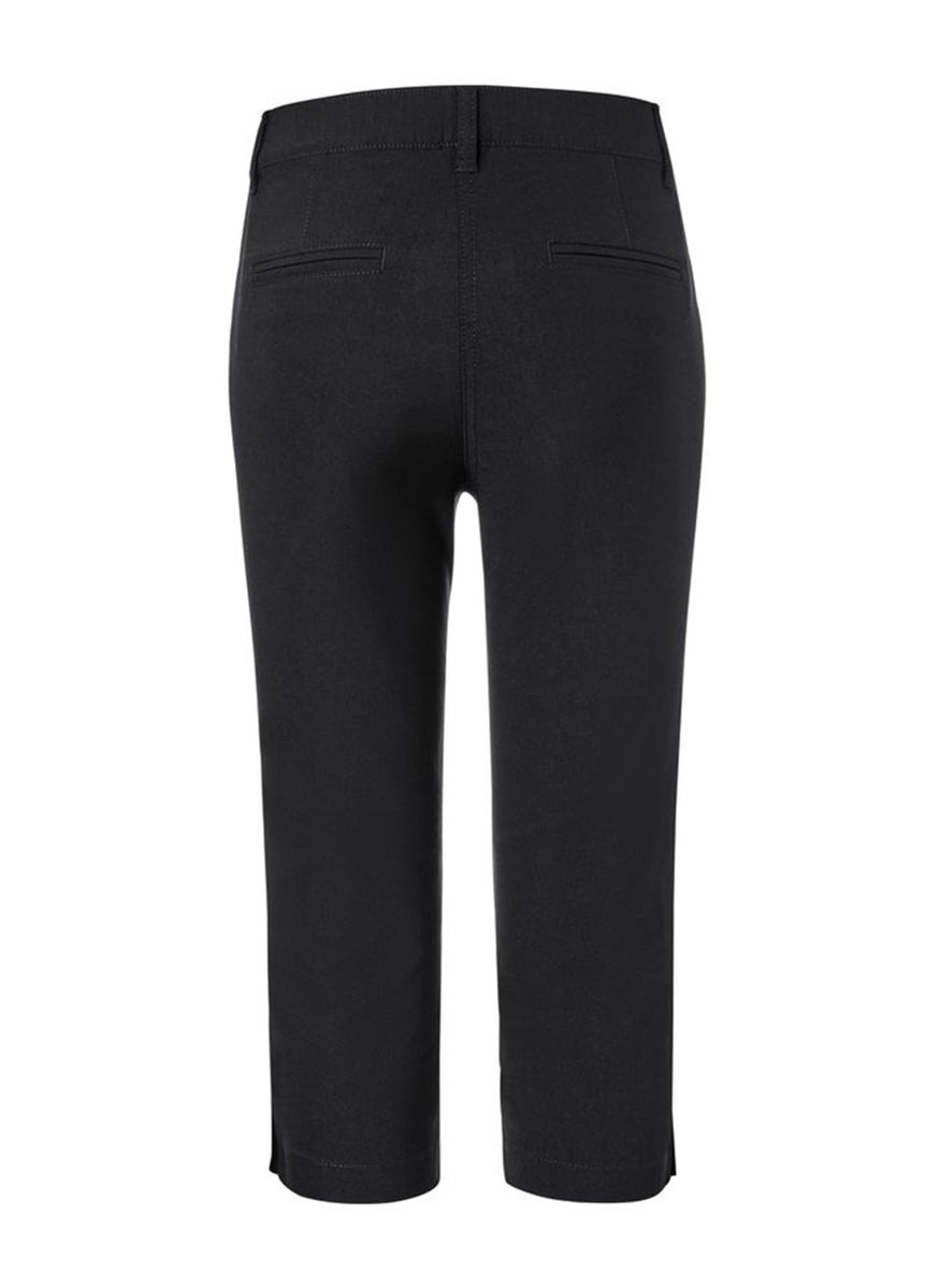 Tchibo Women Slim Fit Plain 3/4 Capri Pants, Black  - Image 3