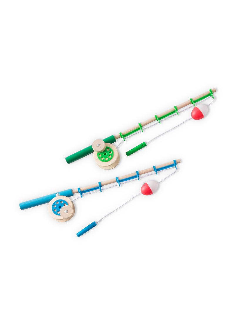 Melissa & Doug Catch & Count Wooden Fishing Game With 2 Magnetic Rods – Magnetic Rod Educational Toy for Toddlers - Image 3