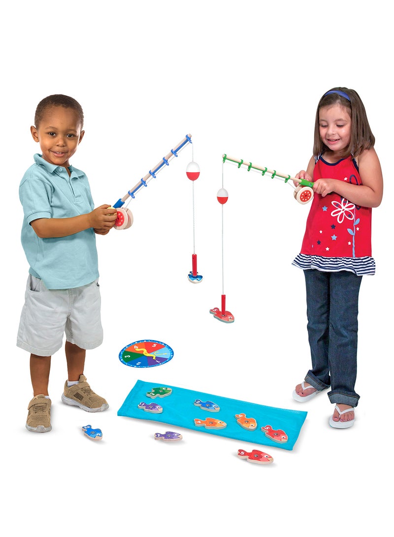 Melissa & Doug Catch & Count Wooden Fishing Game With 2 Magnetic Rods – Magnetic Rod Educational Toy for Toddlers - Image 5