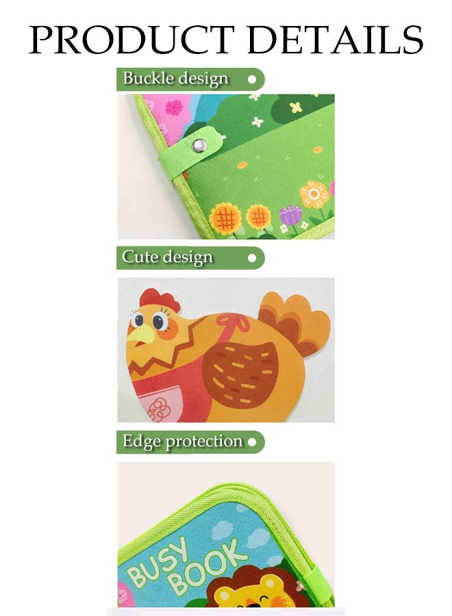 Baby Montessori Quiet Felt Book,Sensory Felt Activity Book,Baby Educational Sensory Toy,Montessori Busy Book for 1-3 Age - Image 3