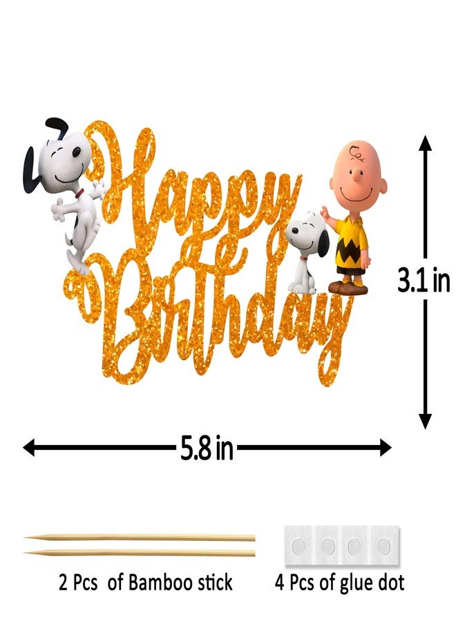 Seyal Charlie Broown Happy Birthday Cake Topper, Classic Cartoon Style Cake Topper for Birthday Celebration, Premium Cardstock Cake Decor for Themed Parties, Cake Decoration for Home and Event Celebrations - Image 2
