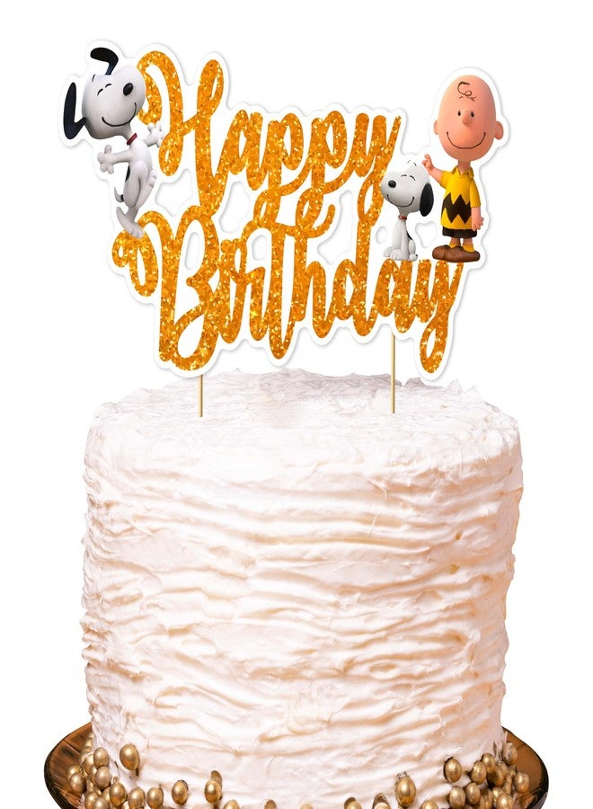 Seyal Charlie Broown Happy Birthday Cake Topper, Classic Cartoon Style Cake Topper for Birthday Celebration, Premium Cardstock Cake Decor for Themed Parties, Cake Decoration for Home and Event Celebrations - Image 1