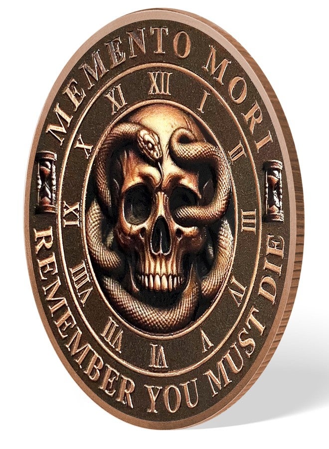 Imasoner Memento Mori Memento Vivere Coin with Skull & Tree of Life Design, Daily Stoic Reminder Token, EDC Inspirational Stoicism Coin for Daily Gifts - Image 2