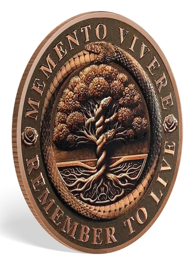 Imasoner Memento Mori Memento Vivere Coin with Skull & Tree of Life Design, Daily Stoic Reminder Token, EDC Inspirational Stoicism Coin for Daily Gifts - Image 3