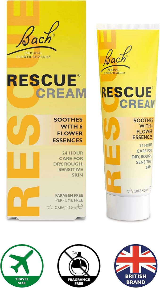 RESCUE كريم إنقاذ 24 ساعة مرطب مع خلاصات الزهور للصحة العاطفية والتوازن خالي من العطور فقط للبشرة 1 × 50 مل - Image 4